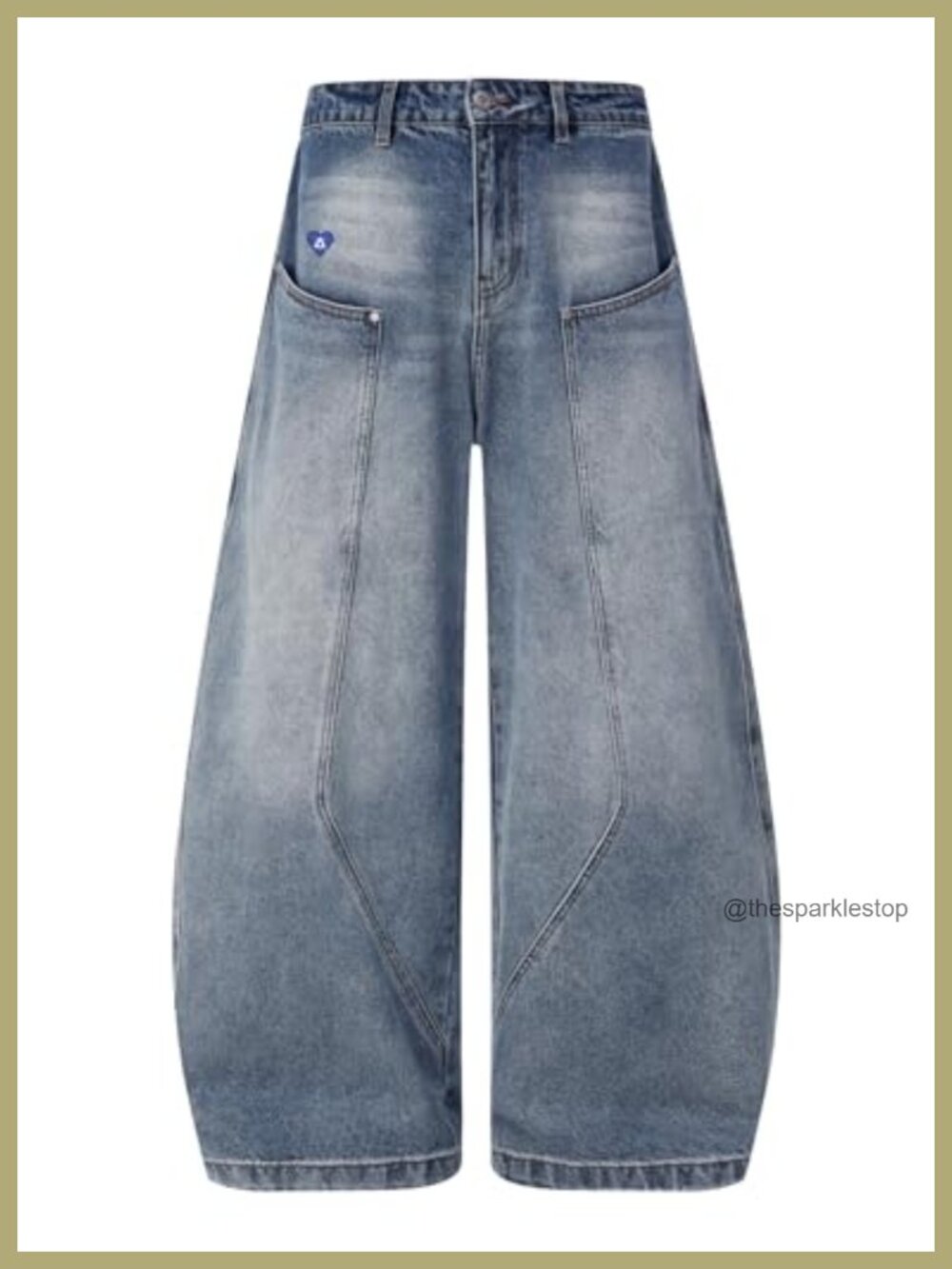 Baggy Barrel Jeans Wide Leg Cotton Blend Denim Loose Fit Streetwear